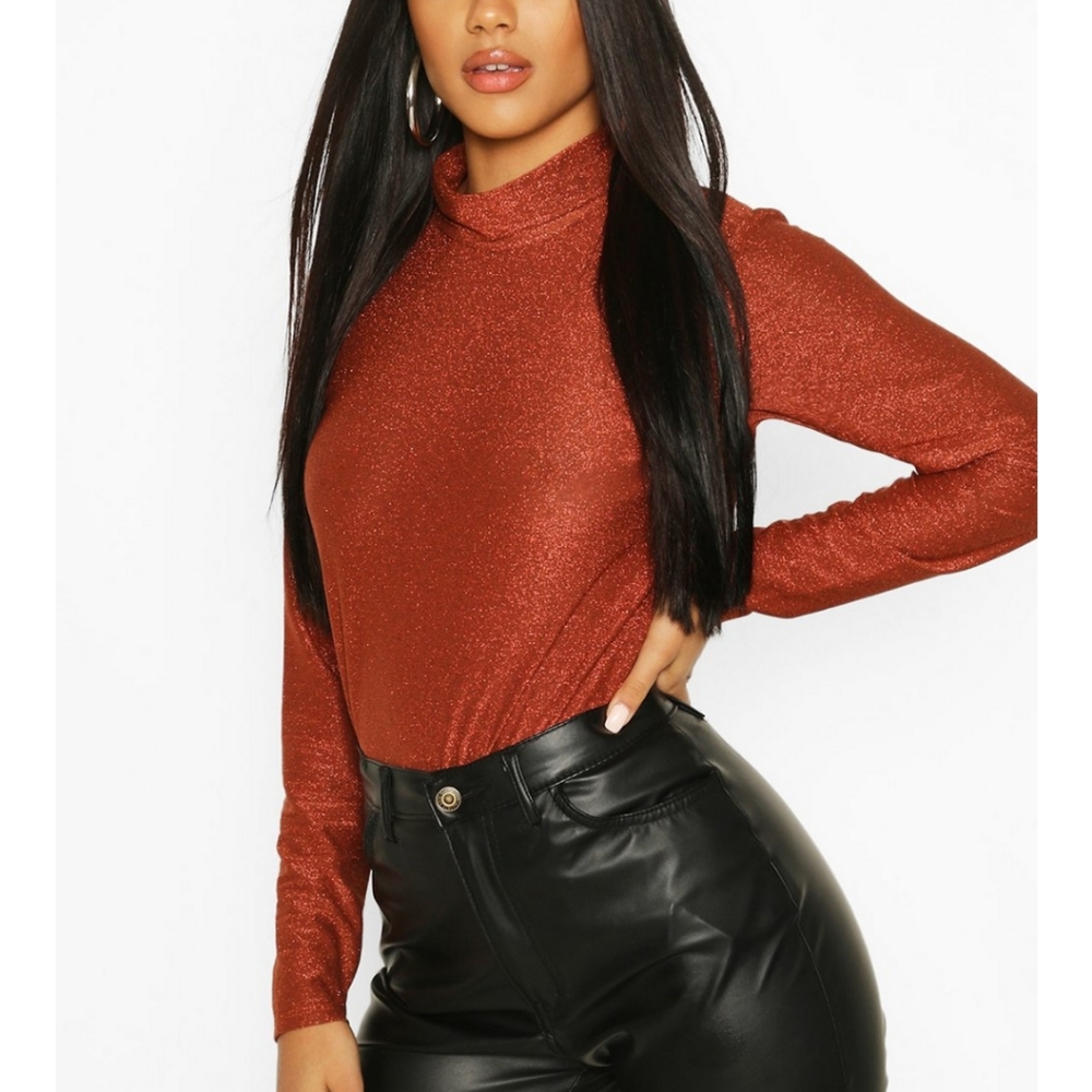 Metallic Roll Neck Top